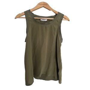 Anine Bing Olive Green Silk Tank Women's XS Classic Capsule Wardrobe